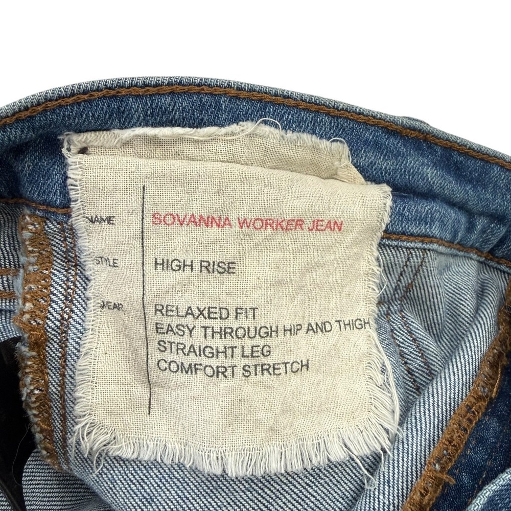 Johnny Was Embroidered Jeans Size 28 Sovanna Worker Relaxed Fit Straight Leg - Picture 7 of 9